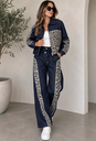 Leopar Detaylı Denim Takım