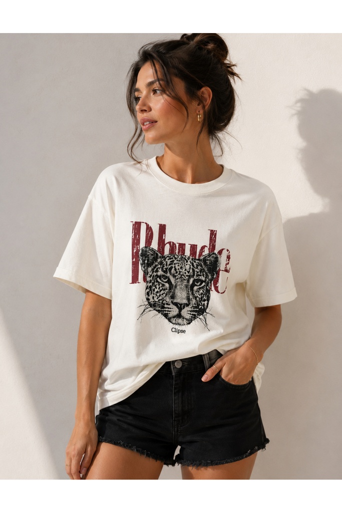 Leopar Desenli Oversize T-shirt