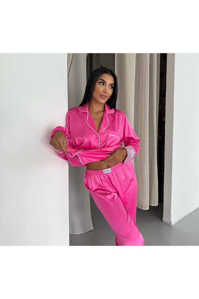 [PSY-STN-PJM-TKM-9] Puşya Saten Pijama Takımı ve Toka